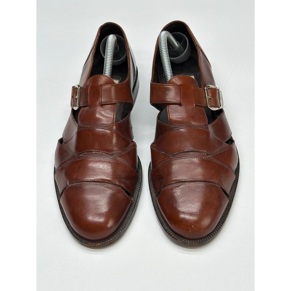 Men's Brown Leather Fisherman Sandals - Classic Buckle Style